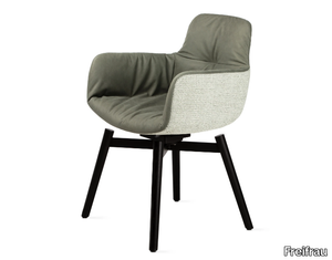 LEYA ARMCHAIR HIGH - Swivel upholstered fabric chair with armrests _ Freifrau