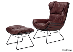 LEYASOL - Sled base leather armchair with armrests _ Freifrau