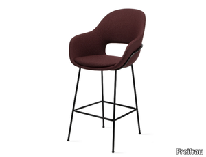 THEIA COUNTER ARMCHAIR HIGH - High upholstered fabric stool with armrests _ Freifrau