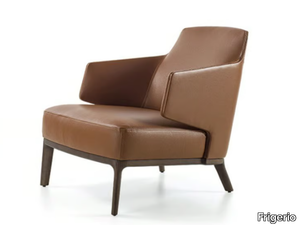 AMANDA - Leather armchair with armrests _ Frigerio