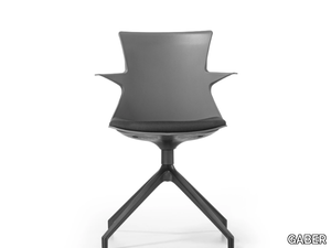 TEMA U - Trestle-based technopolymer chair with integrated cushion _ GABER