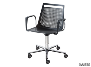 AKAMI T5R BR - Swivel chair with castors with armrests _ GABER