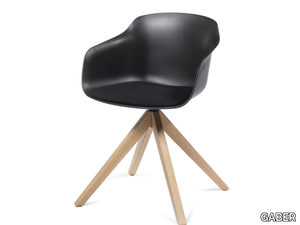 DAME PL - Trestle-based technopolymer chair with armrests _ GABER