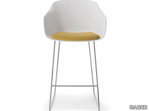 DAME - Sled base high stool with integrated cushion _ GABER