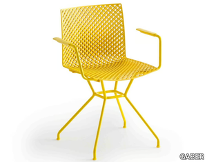 FULLER TCS - Trestle-based technopolymer chair with armrests _ GABER