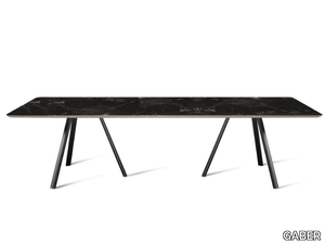 OHIMÀ - Rectangular multi-layer wood garden table _ GABER