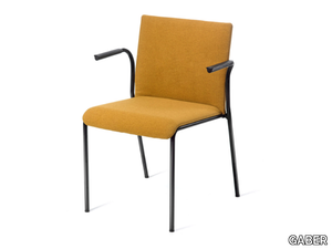 TECKEL B - Upholstered fabric chair with armrests _ GABER