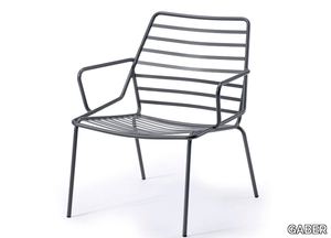 LINK LOUNGE - Garden painted metal easy chair with armrests _ GABER