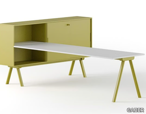 WORKSTATION 2027 - Wooden workstation desk with shelves _ GABER