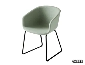 BASKET CHAIR IST - Sled base upholstered chair with armrests _ GABER