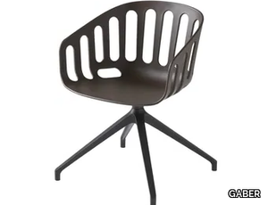 BASKET CHAIR U - Swivel trestle-based chair with armrests _ GABER