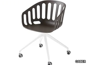 BASKET CHAIR UR - Swivel chair with castors with armrests _ GABER