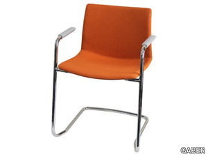 KANVAS 2 CTLS FRONT/FULL - Cantilever upholstered chair with armrests _ GABER