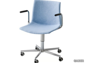 KANVAS T5R BR FRONT - Height-adjustable upholstered office chair with armrests _ GABER