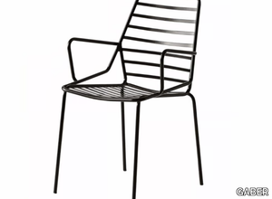 LINK B - Painted metal garden chair with armrests _ GABER