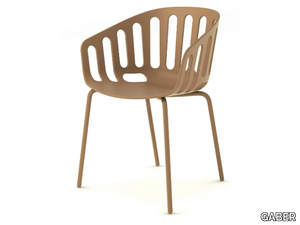 BASKET CHAIR NA - Stackable chair with armrests _ GABER