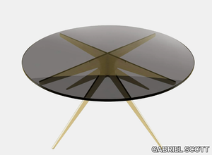 DEAN - Round glass and steel coffee table for living room _ GABRIEL SCOTT