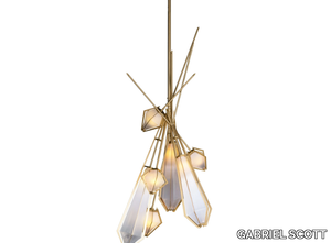 HARLOW DRIED FLOWERS - LED dimmable glass and steel pendant lamp _ GABRIEL SCOTT