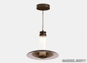 LUNA A SMALL DISC - LED adjustable blown glass pendant lamp _ GABRIEL SCOTT