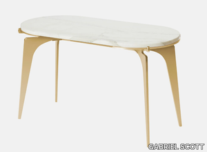 PRONG RACETRACK - Oval marble high side table _ GABRIEL SCOTT