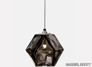 WELLES DOUBLE BLOWN GLASS - LED blown glass pendant lamp _ GABRIEL SCOTT