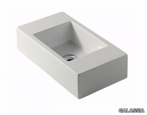 PLUS DESIGN 55 - Countertop rectangular ceramic washbasin _ GALASSIA