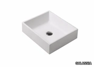 PLUS DESIGN 45 - Countertop rectangular ceramic washbasin _ GALASSIA