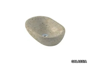 MATERIA 54 - Countertop oval travertine washbasin _ GALASSIA