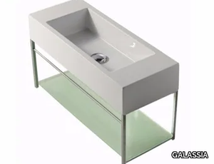 PLUS DESIGN 74 X 29 - Wall-mounted chromed brass vanity unit _ GALASSIA