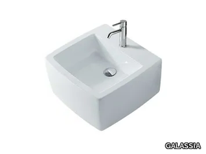 SA.02 50 - Wall-mounted rectangular ceramic washbasin _ GALASSIA