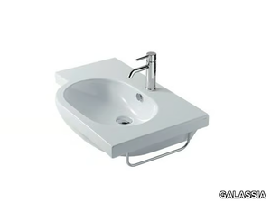 M2 - 75 CM SX - Wall-mounted ceramic washbasin _ GALASSIA