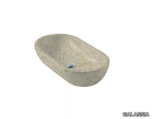 MATERIA 70 - Countertop oval travertine washbasin _ GALASSIA