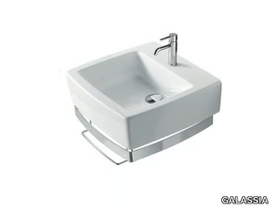 SA.02 50 - Rectangular ceramic washbasin with towel rail _ GALASSIA