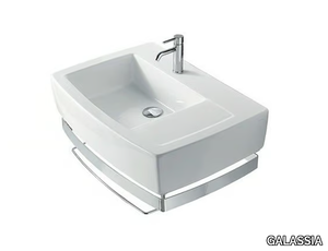 SA.02 70 SX - Rectangular ceramic washbasin with towel rail _ GALASSIA