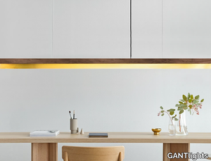 [C3w] BRASS - Brass and walnut pendant lamp _ GANTlights