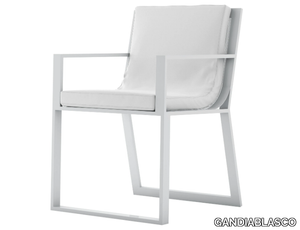 BLAU - Sled base thermo lacquered aluminium garden chair _ GANDIABLASCO