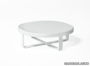 FLAT - Round thermo lacquered aluminium garden side table _ GANDIABLASCO