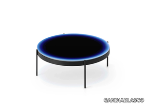 IRIS - Round low tempered glass garden side table _ GANDIABLASCO