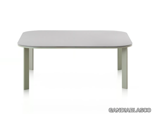 SOLANAS - Square thermo lacquered aluminium garden side table _ GANDIABLASCO