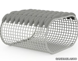 BUIT - Rectangular aluminium and fabric garden pouf _ GANDIABLASCO