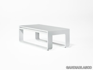 FLAT - Rectangular low thermo lacquered aluminium garden side table _ GANDIABLASCO