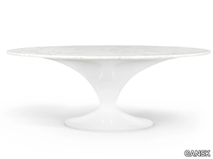 CHARM - Oval fiberglass table with marble top _ GANSK