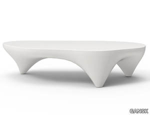 IVORY - Low fiberglass garden side table _ GANSK