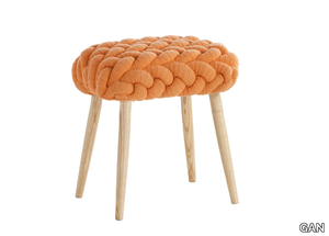 ORANGE KNITTED STOOL - Upholstered wool stool _ GAN