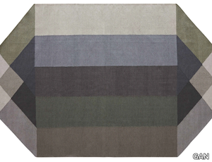 DIAMOND GREEN-GREY - Recycled PET rug with geometric shapes _ GAN