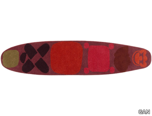 SURF RACE INDICO RED - Handmade wool rug _ GAN