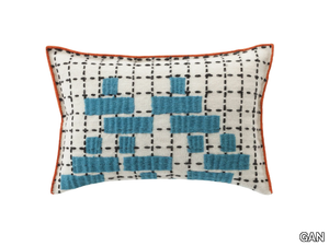 BANDAS C - Rectangular hand embroidered wool cushion _ GAN