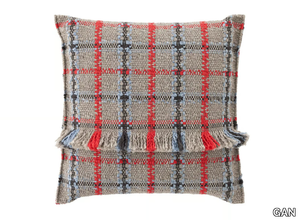 GARDEN LAYERS BLUE - Square tartan outdoor polypropylene cushion _ GAN