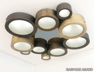 HELIOS 44 - Metal and Murano glass ceiling lamp _ GASPARE ASARO