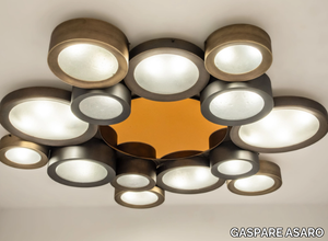 HELIOS 66 - Metal and Murano glass ceiling lamp _ GASPARE ASARO